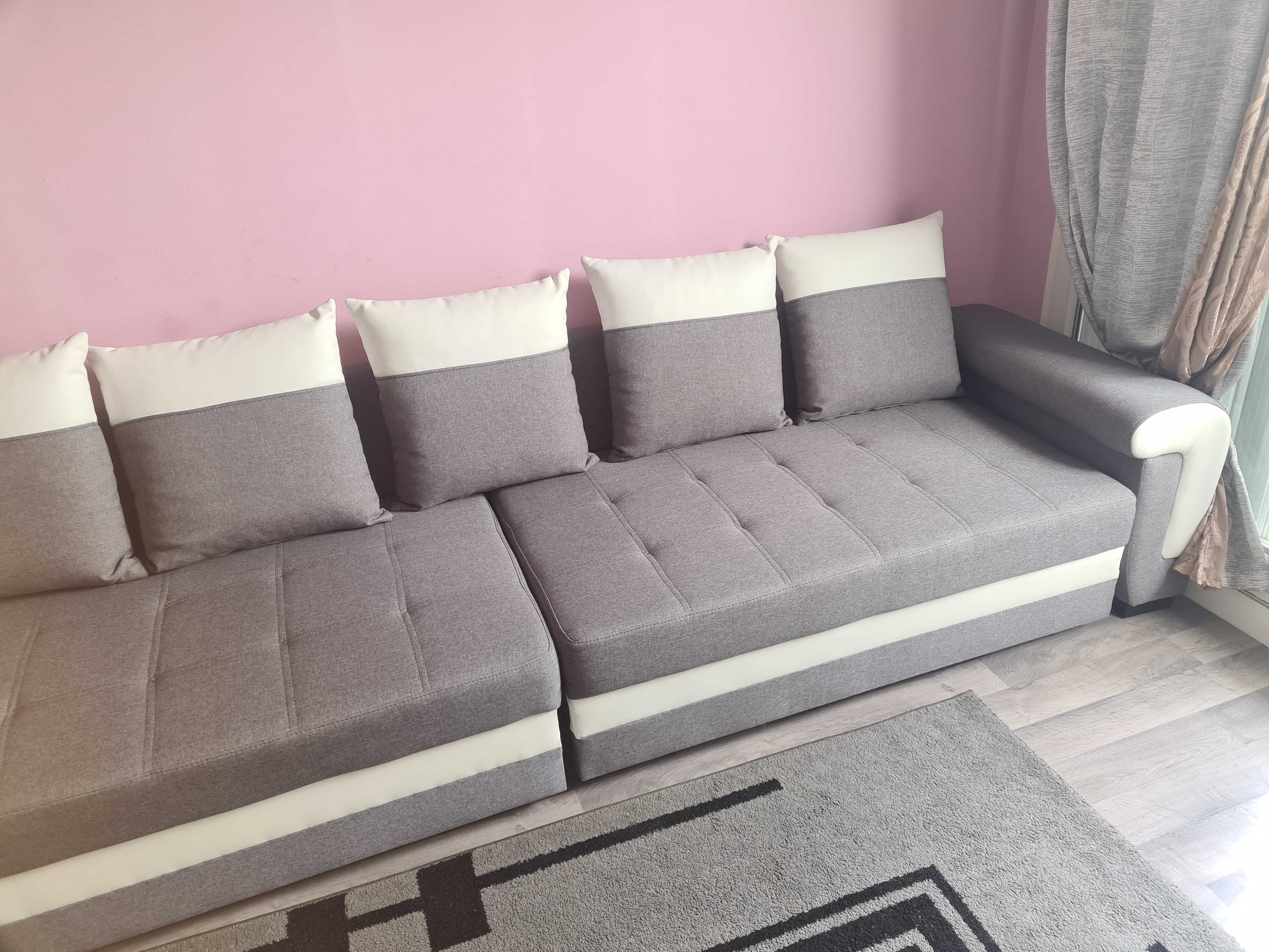 Canap� salon tissus Blanc et gris tb �tat 850 Compi�gne (60)