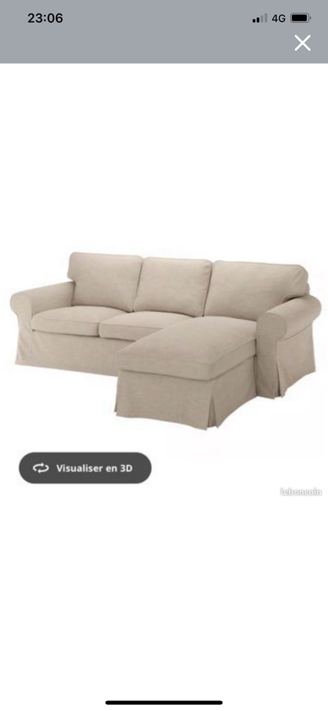 Canap� tissu avec m�ridienne 400 Lattes (34)