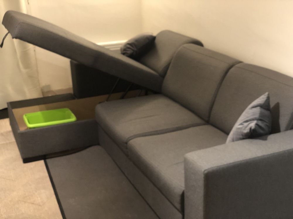 Canap� tissu gris 300 P�rigueux (24)