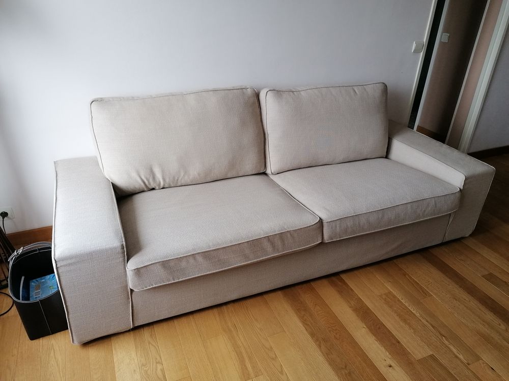 CANAPE TISSU 3 PLACES BEIGE MODELE KIVIK IKEA vendu 370 � 370 Caen (14)