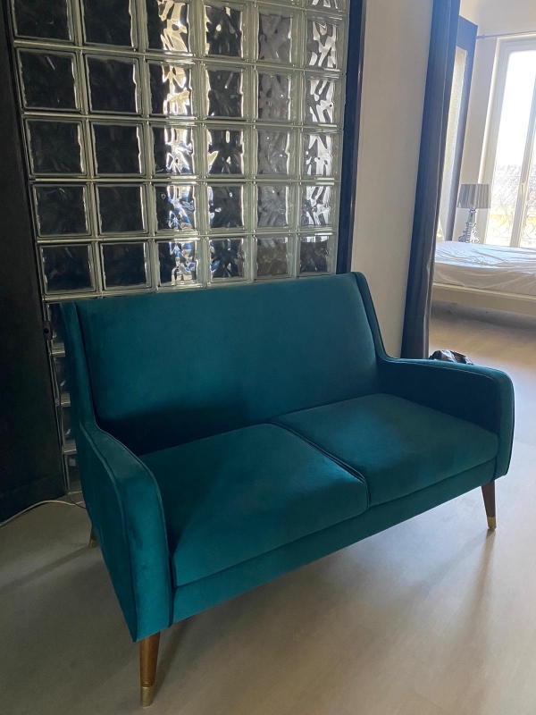 Canap� Velours Bleu Deux Places 50 Marseille (13)