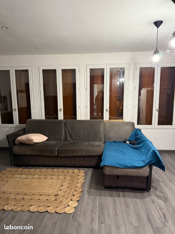 Canape lit en velours convertible - bon �tat
600 Brunoy (91)