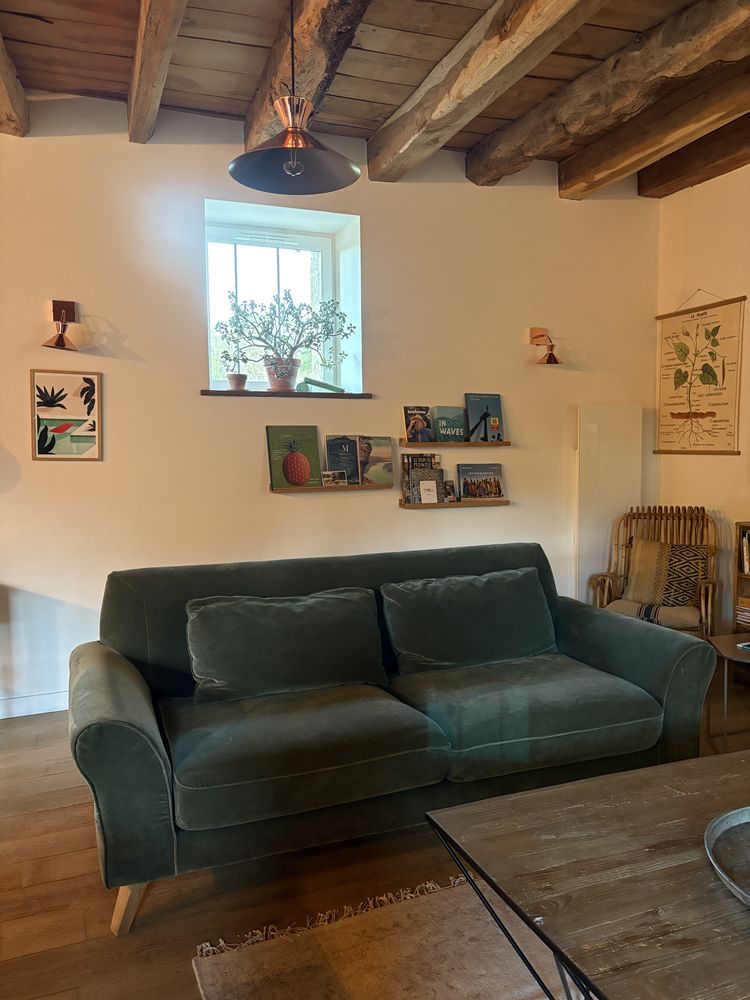 Canape AM.PM velours vert, �tat impeccable 350 Saint-Geni�s (24)