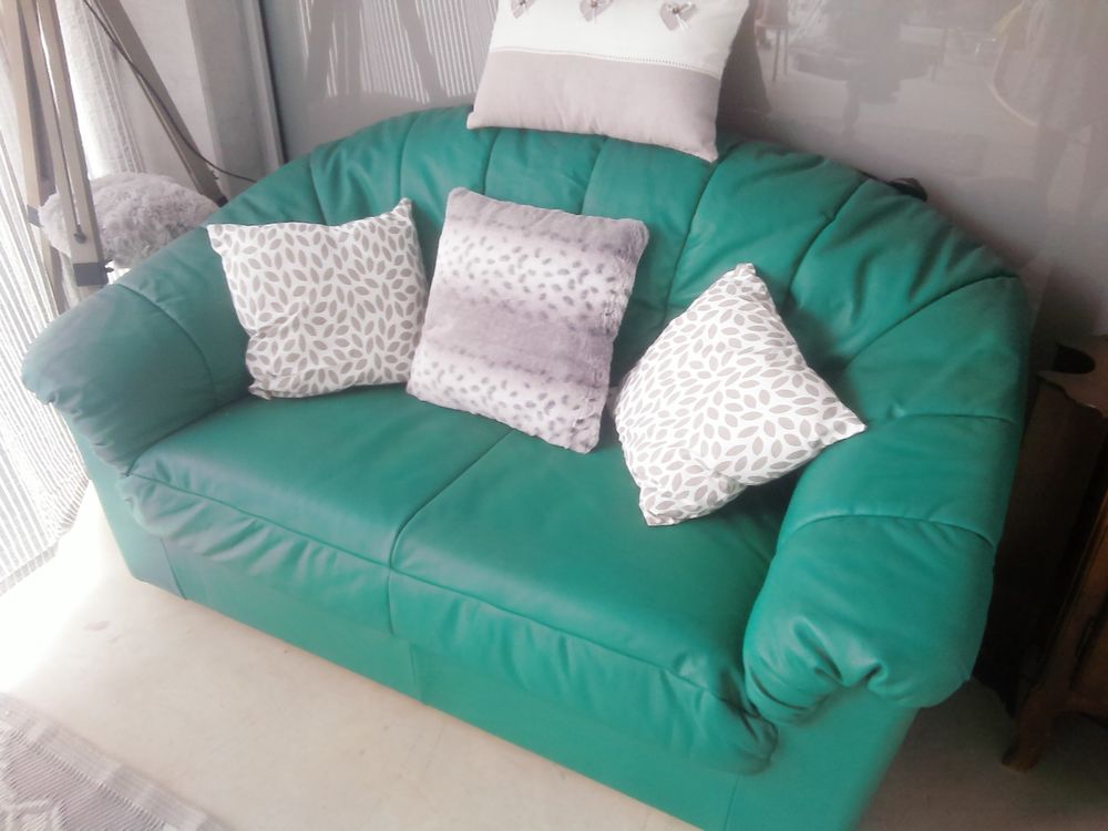 canap� vert tr�s bon �tat imitation cuir (2places) 100 Bordeaux (33)