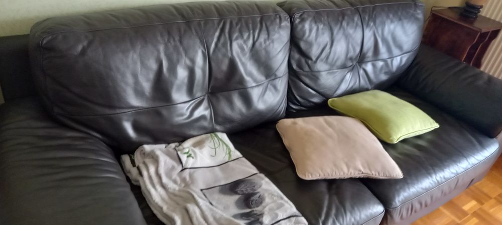 2 canapes en cuir chocolat � r�cup�rer en janvier 600 Rouen (76)