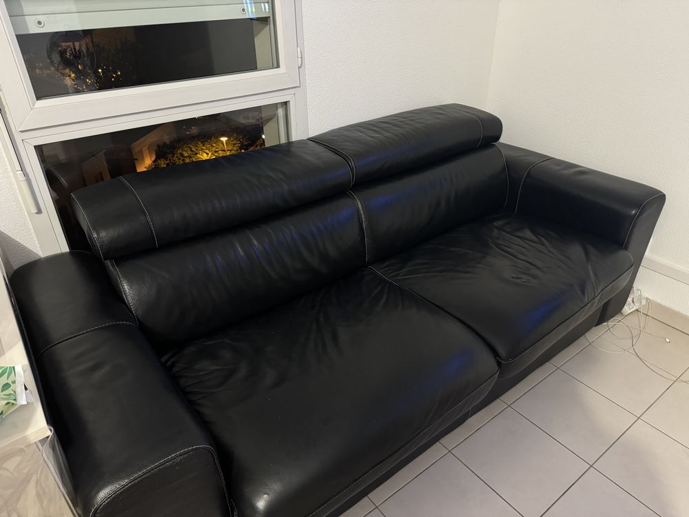 Canap�s 3 places fabrication italienne cuir de vachette 600 Marseille 15 (13)