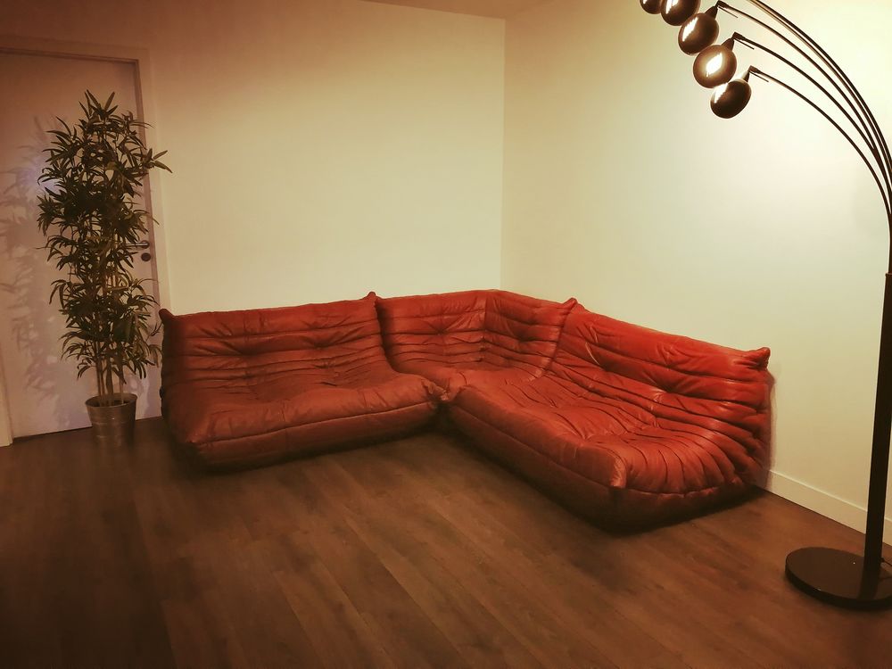Canap�s TOGO 2 canap�s 2 places + 1 canap� angle cuir rouge 7200 Annecy (74)