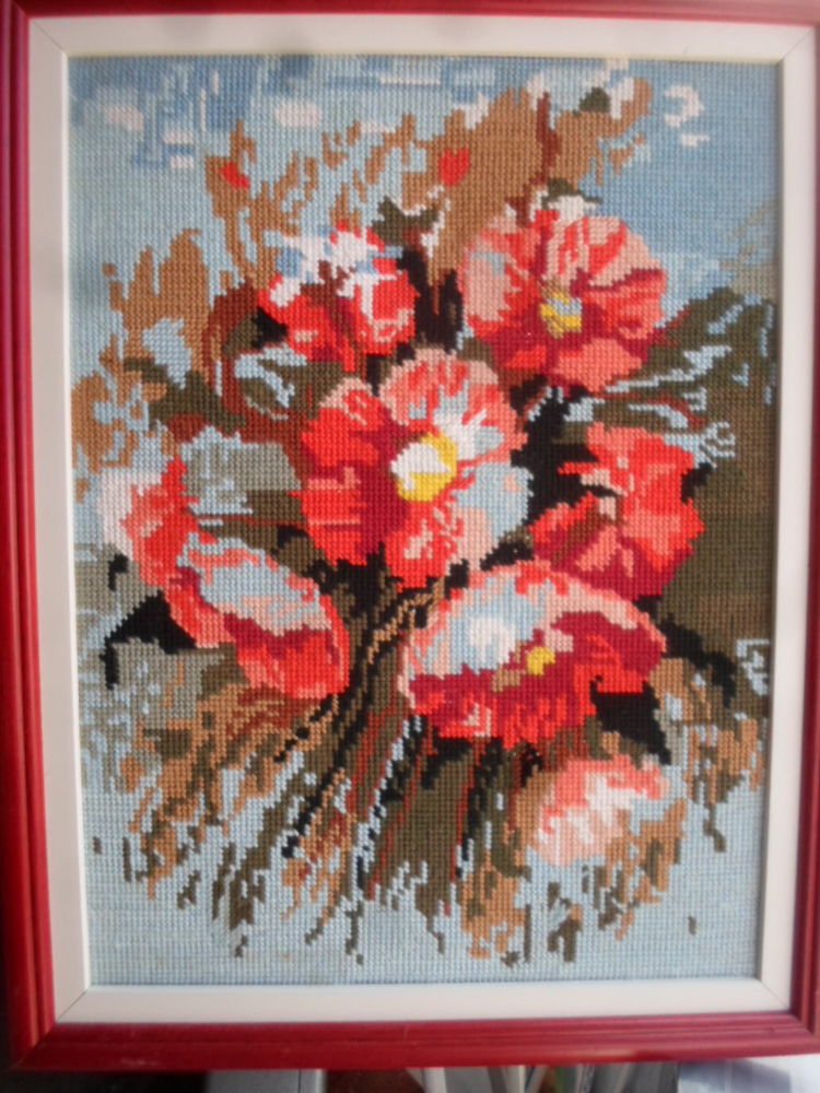 canevas fleurs 46x37 encadre 50 Am�lie-les-Bains-Palalda (66)
