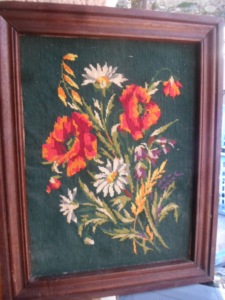 canevas fleurs 66x55 encadre 45 Am�lie-les-Bains-Palalda (66)