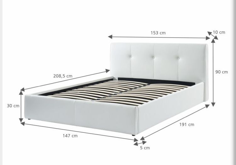 Lit 190 capitonn� blanc simili 220 Annemasse (74)