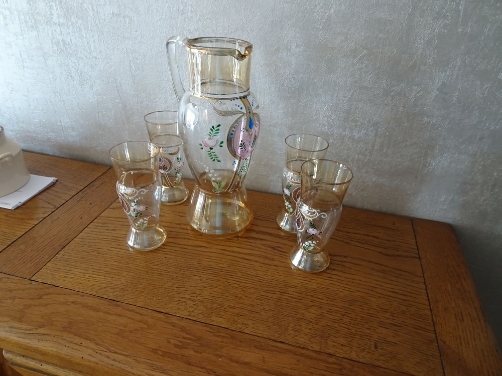Carafe avec 4 verres ann�e 1950 0 Ouistreham (14)