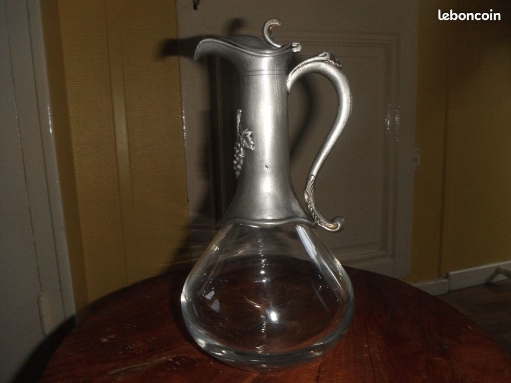 Carafe � vin � d�canter. Cristal et Etain. Etat Neuf  35 E
35 M�con (71)