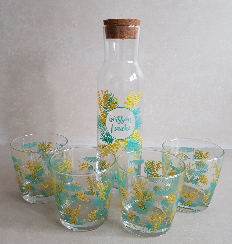 Carafe et 4 verres assortis 15 Marignane (13)