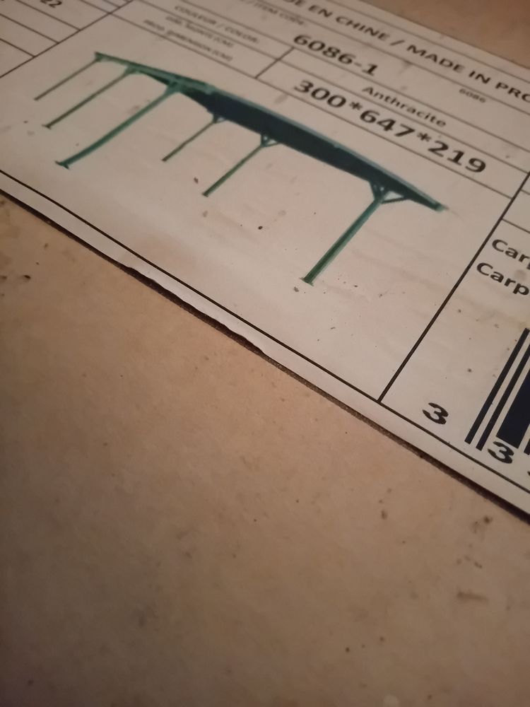 carport aluminium entracite dim.300x647x219 1200 Saint-Martin-de-Rib�rac (24)