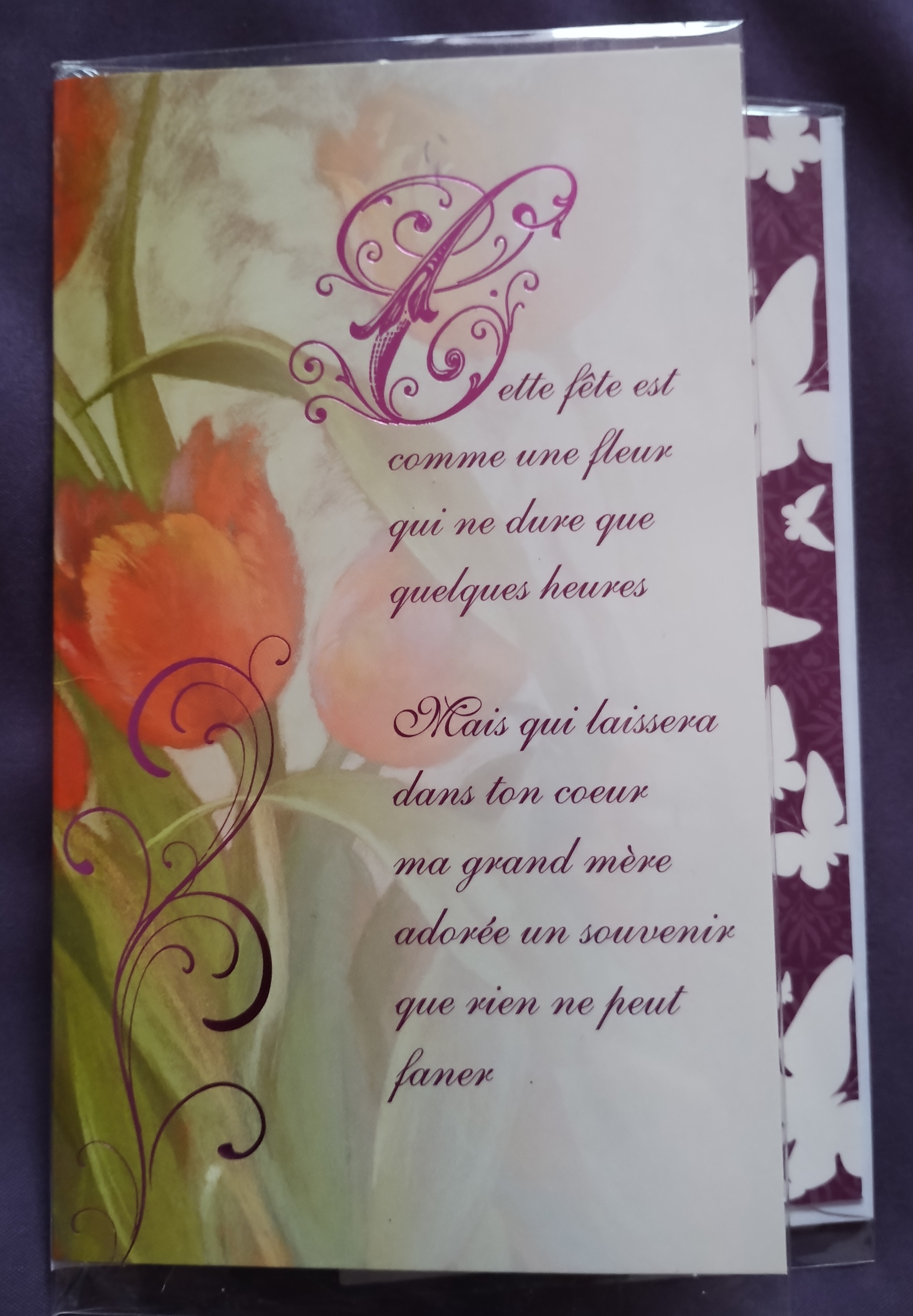 Carte bonne f�te grand-m�re Florale avec Po�me 2 Villejuif (94)