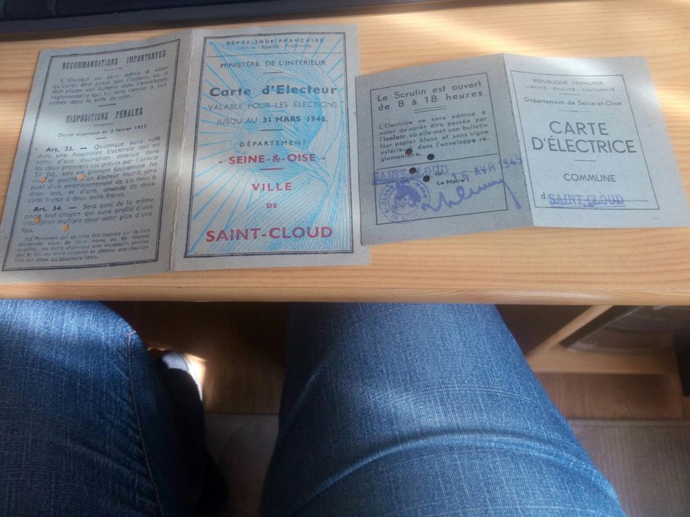 LOT CARTE ELECTEUR ET CARTE ELECTRICE ANNEE 1945 100 Levainville (28)