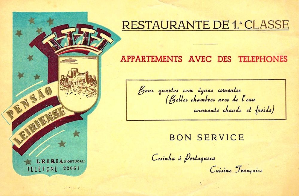 Carte Franco-Portugaise : Restaurante de 1.^classe - Leiria 5 Argenteuil (95)