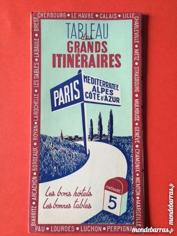 Carte des grands itin�raires 1956 5 Nice (06)