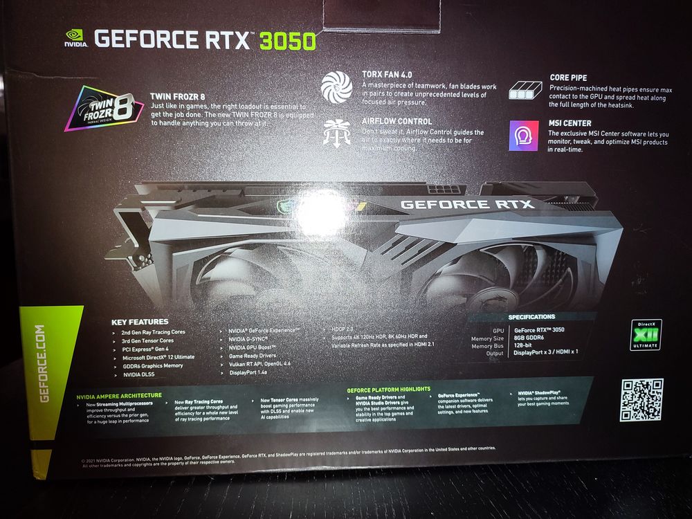 Carte graphique MSI RTX 3050 Gaming X 420 Marseille 13 (13)