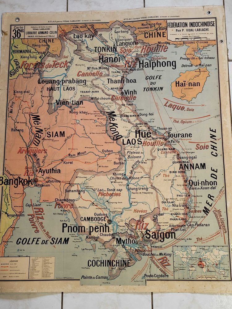 Carte murale ancienne 60 Pouilly-en-Auxois (21)