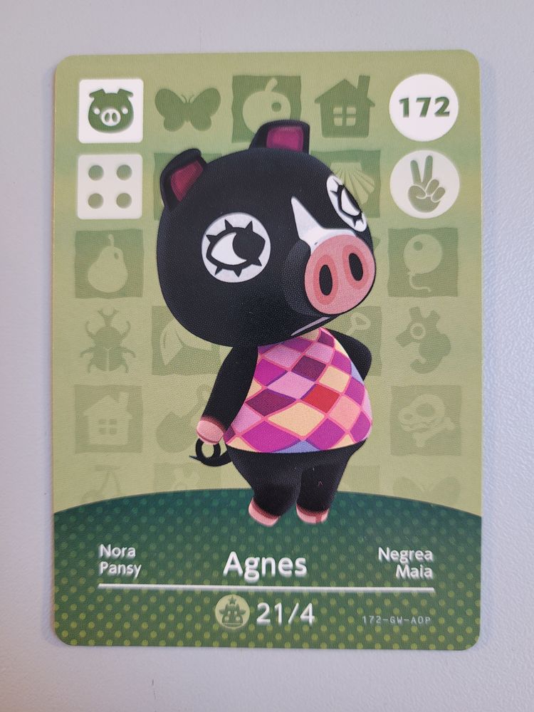 Carte Officielle Amiibo Animal Crossing S&eacute;rie 2 N&deg; 172 Agnes Consoles et jeux vidéos
