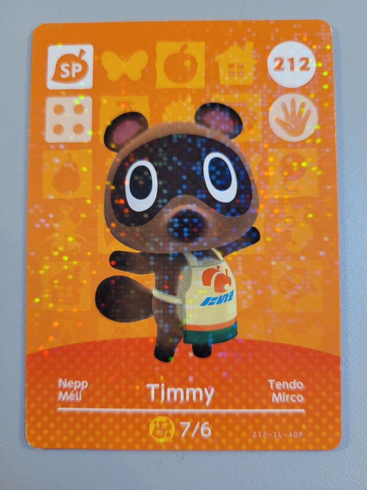 Carte Officielle Amiibo Animal Crossing Série 3 N° 212 Timmy 2 Reims (51)