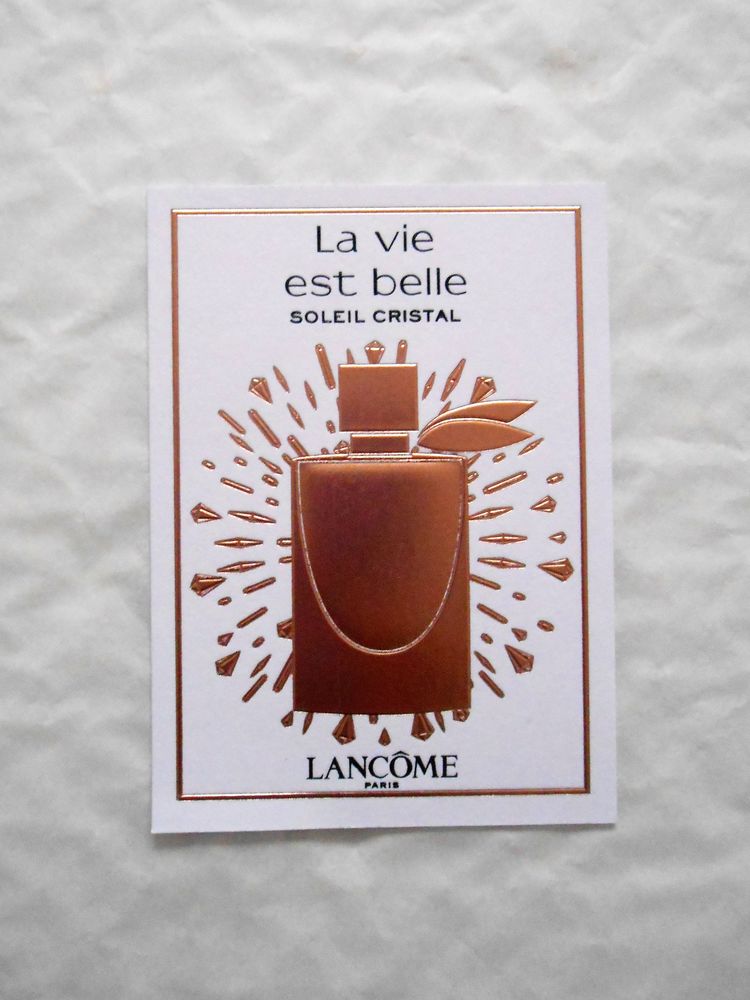 Carte � parfumer soleil cristal La vie est belle Lanc�me 1 Villejuif (94)