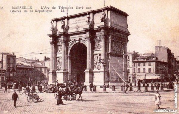 Carte postale 1900 Marseille arc de triomphe 3 Aubenas (07)