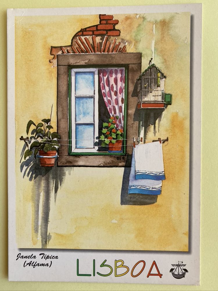 Carte Postale Fenetre Typique Alfama_Aquarelle de LISBOA_POR 3 Jou�-l�s-Tours (37)