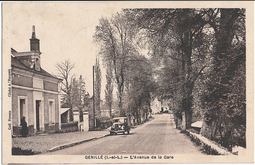 37 carte postale. Genill� Avenue de la Gare. 10 Loches (37)