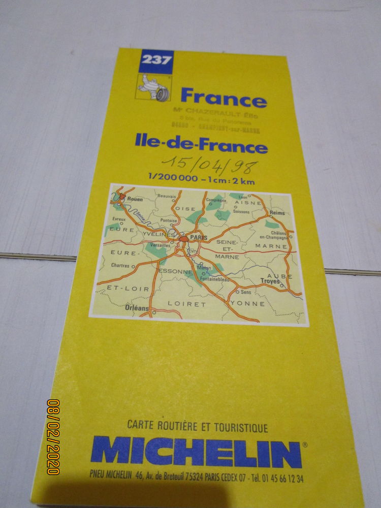 carte routi�re MICHELIN n�237 ILLE DE FRANCE 7 Chanteloup-en-Brie (77)