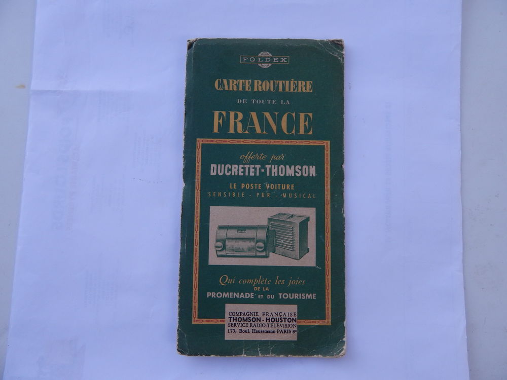 carte routi�re publicitaire  DUCRETET -THOMSON 12 Maslacq (64)