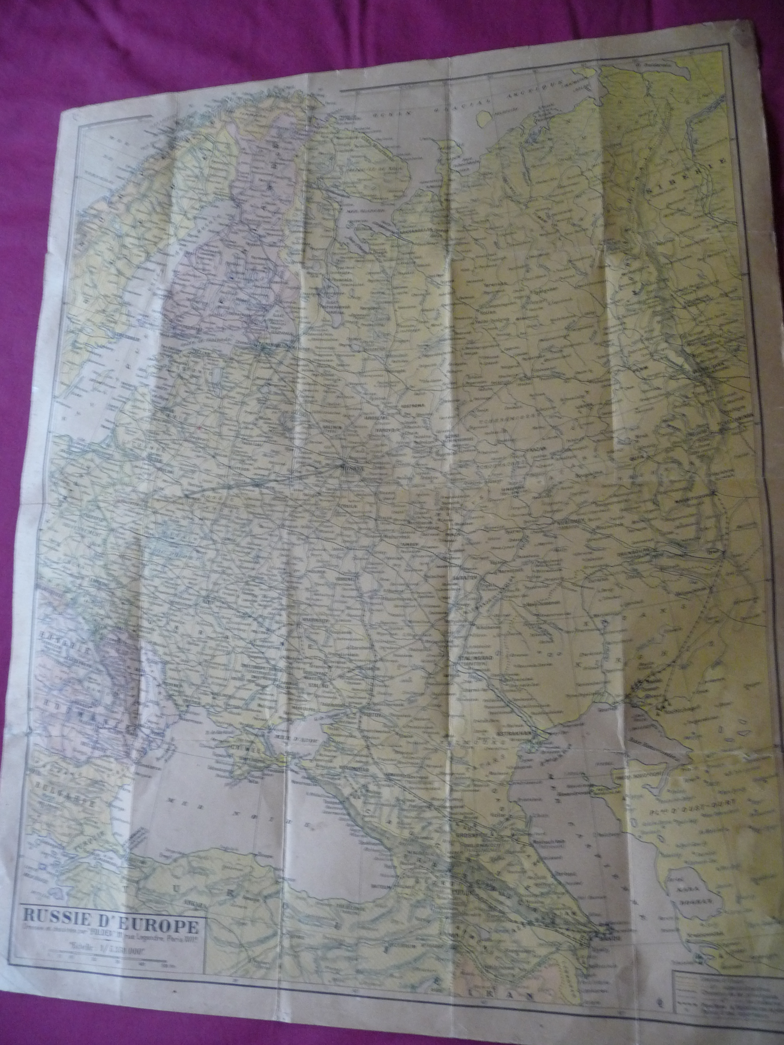 Carte de la Russie d'Europe par  Foldex  (ann�es 1930) 9 Mouvaux (59)