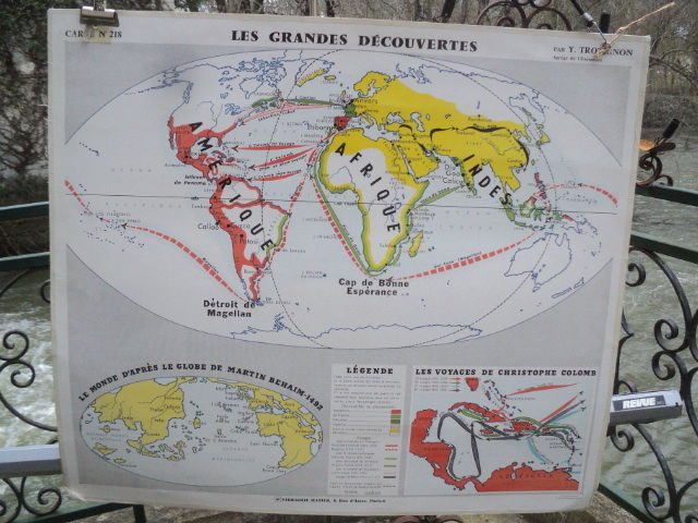 Carte Scolaire Double Face Grandes D�couvertes Vintage 50 Loches (37)