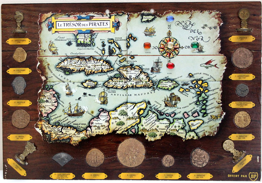 Carte Tr�sor Des Pirates BP - Pieces De Monnaie 1970 30 Issy-les-Moulineaux (92)