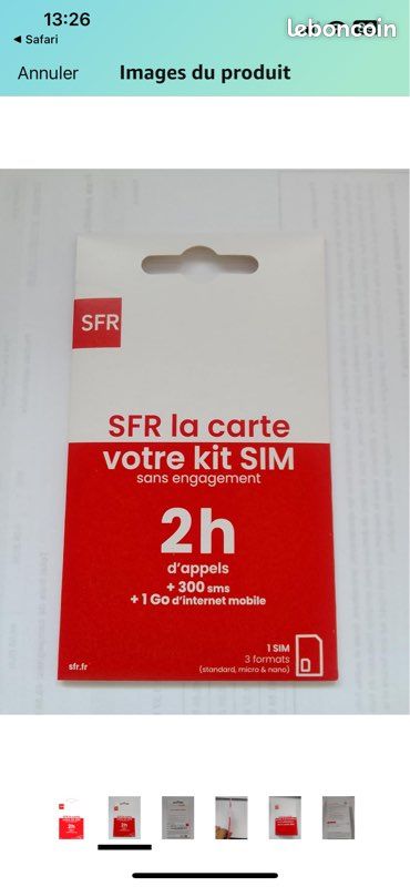 carte sim SFR 5 Denain (59)