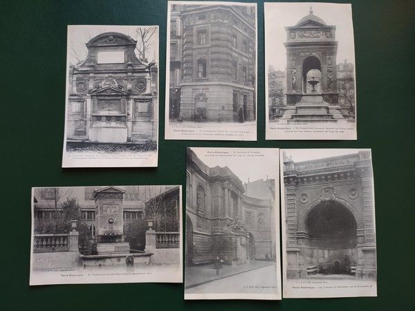 Lot 6 Cartes Postales Anciennes Paris Les Fontaines 9 Loches (37)