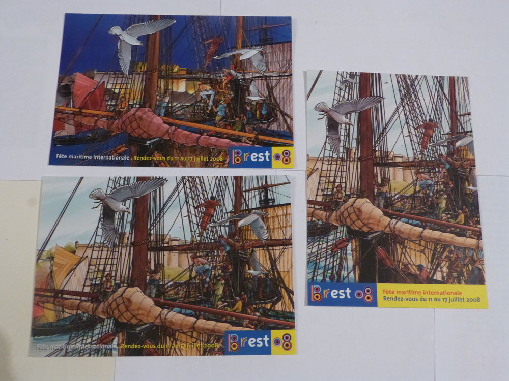 3 CARTES POSTALES  par  FRANCOIS BOURGEON  sur  BREST 2008 3 Brest (29)