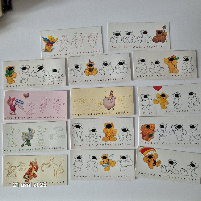 Lot de 14 cartes postales joyeux anniversaire, Chris bears, 19 Saumur (49)