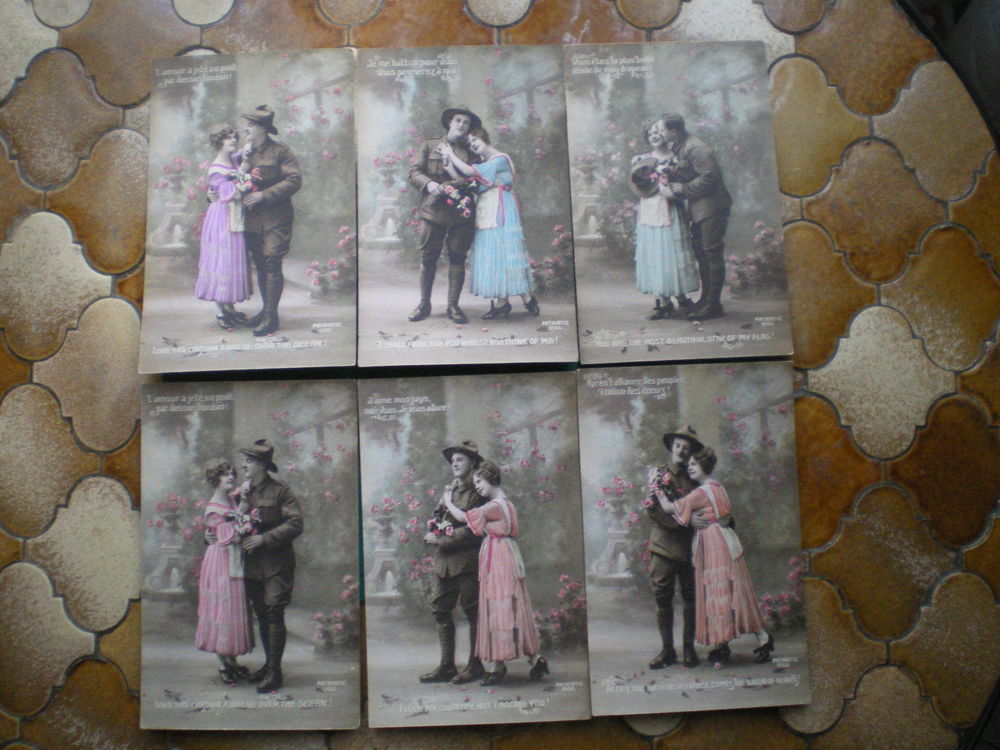 Cartes postales sur le th�me des soldats am�ricains 1914. 6 Caen (14)