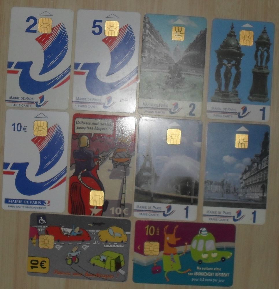 ot de 10 cartes de stationnement � Paris 10 Montreuil (93)