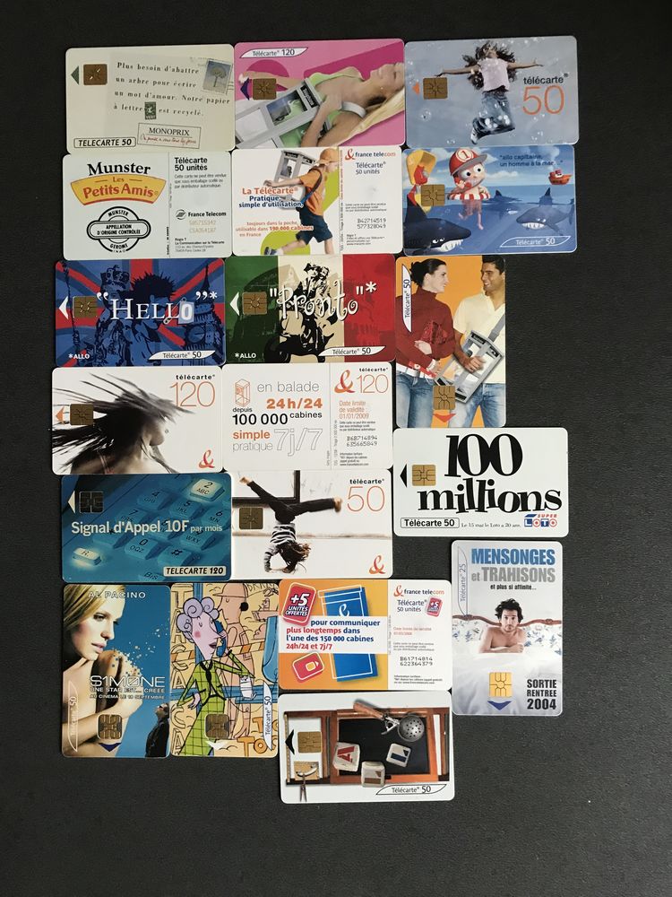 19 Cartes t�l�phoniques 25-50 et 120 unit�s 12 Champigny (51)