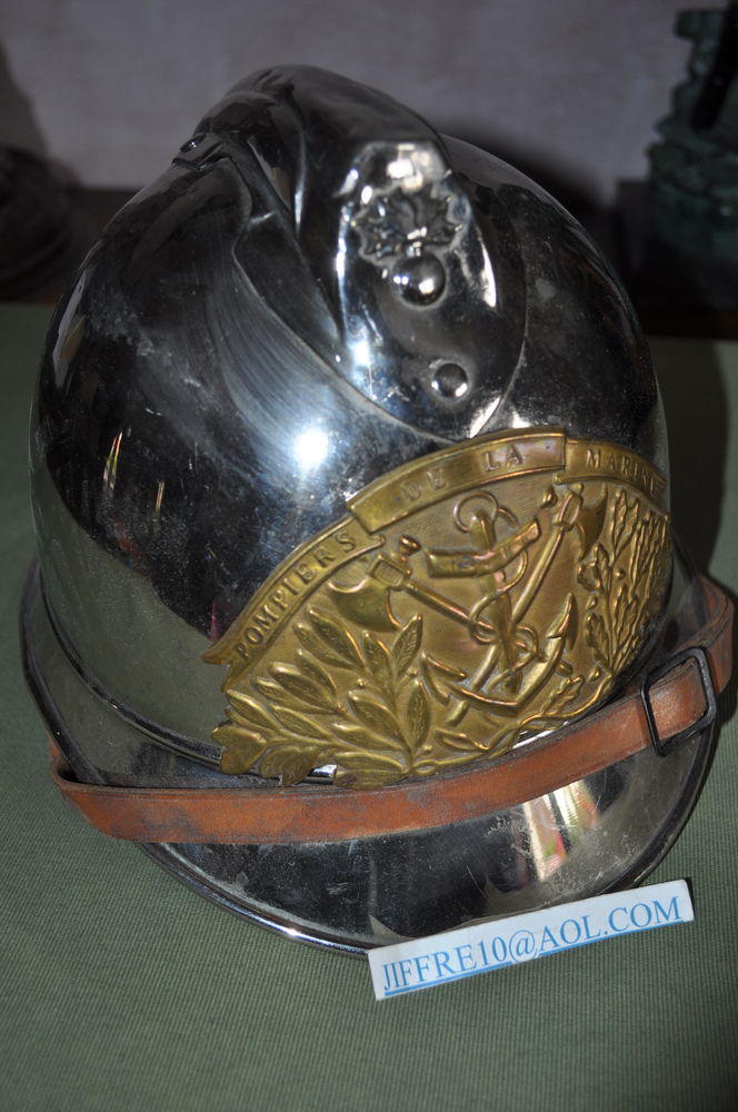 casque de pompier de la Marine modéle1933 complet  150 Saint-Germain (10)
