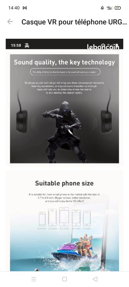 Casque VR pour t�l�phone 40 Villeneuve-sur-Lot (47)