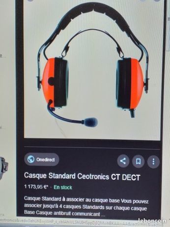 CASQUE STANDARD CEOTRONICS CT DECT
TR�S BON �TAT 
PRIX NEUF 85 Cormeilles-en-Vexin (95)