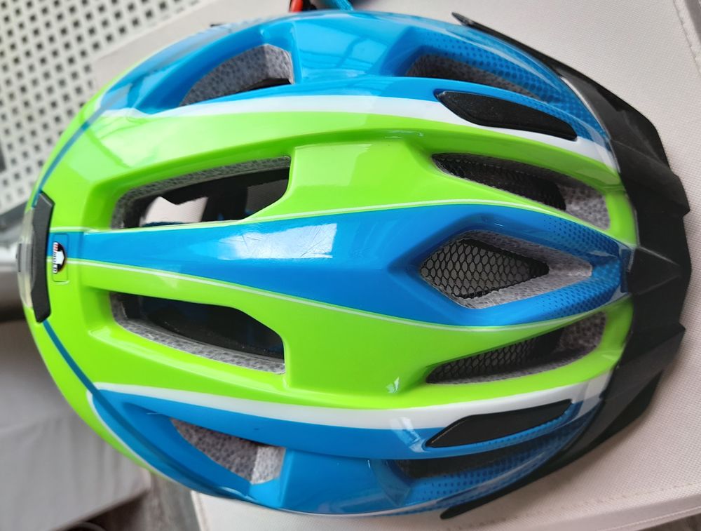 Casque vert et bleu adulte pour vélo 15 Caen (14)
