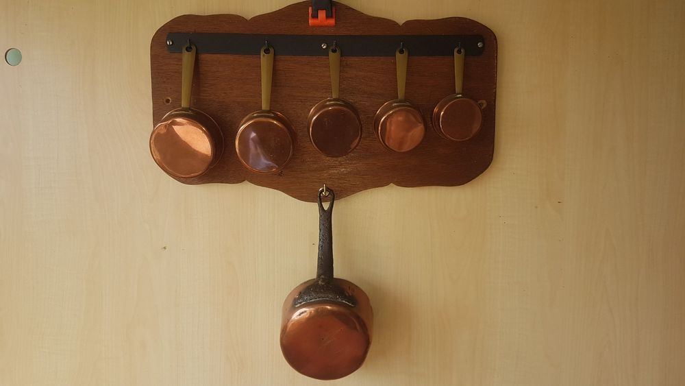 lot casseroles cuivre avec support 30 Sancergues (18)