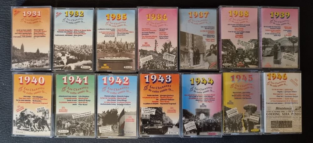 Lot de 14 cassettes audio -  Les Chansons de cette ann�e-l�. 46 Aix-les-Bains (73)