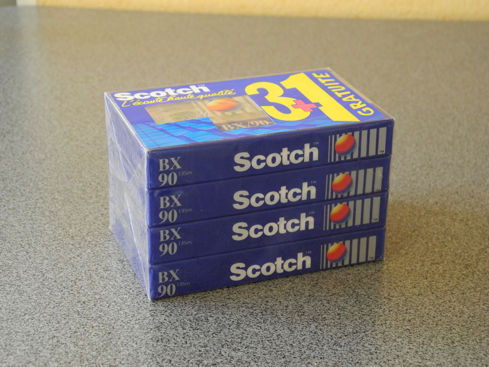 4 Cassettes audio  SCOTCH, C90, neuves scell�s. 15 �pinay-sur-Seine (93)