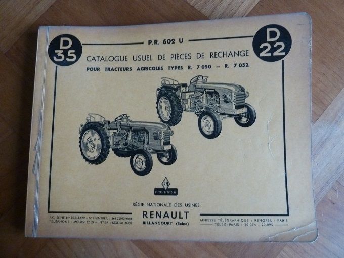 Catalogue de pi�ces d�tach�es pour tracteur RENAULT D35,D22 46 Marcilly-le-Hayer (10)